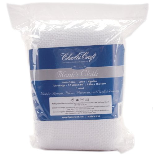 DMC HF4462-6750 Cotton Monk's Aida Cloth, 2.5-Yard, White, 7 Count