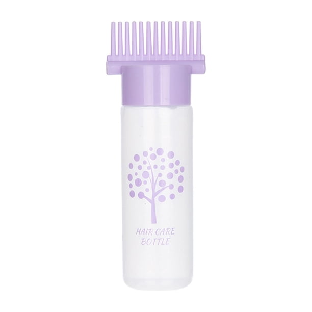 Botella de tinte para el cabello, cepillo aplicador, recipiente dispensador de tinte para el cabello, vacío Violeta