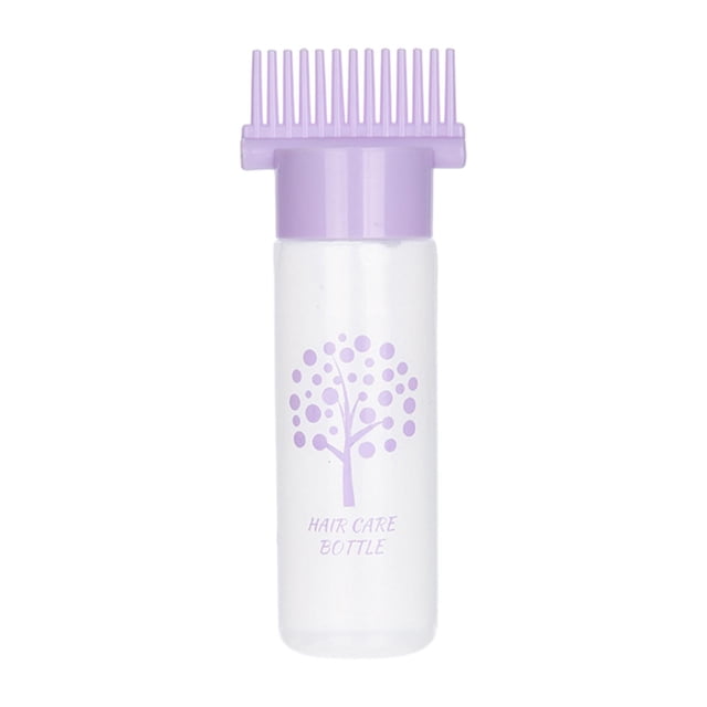 Bunblic Roots Comb Bottle Hair Oil Multifunctional Hairdressing Styling Tool Hair Dye Bottle Brush for Home DIY Violet