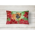 thumbnail image 2 of Carolines Treasures CK1295PW1216 Boerboel Mastiff Poinsettas Canvas Fabric Decorative Pillow  12H x16W multicolor, 2 of 3