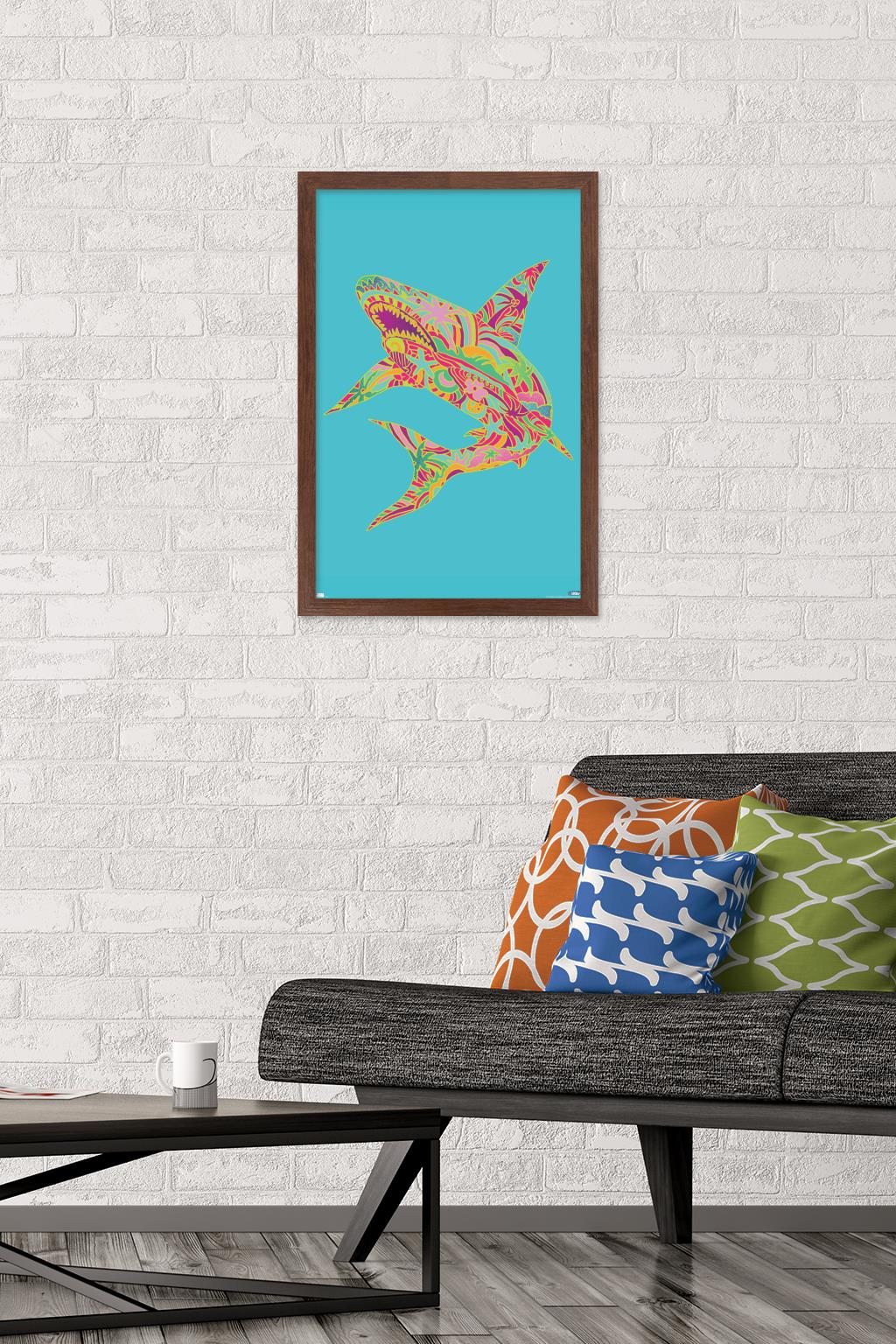 Jim Baldwin - Lily Shark Wall Poster, 14.725" x 22.375" Framed