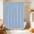 thumbnail image 4 of Misty Blue Shower Curtain, Waterproof Shower Curtains for Bathroom, Rustic Farmhouse Solid Color Washable Fabric Bathtub Curtain Set Bath Decor with 12 Hooks Stall 36"x72", 4 of 8