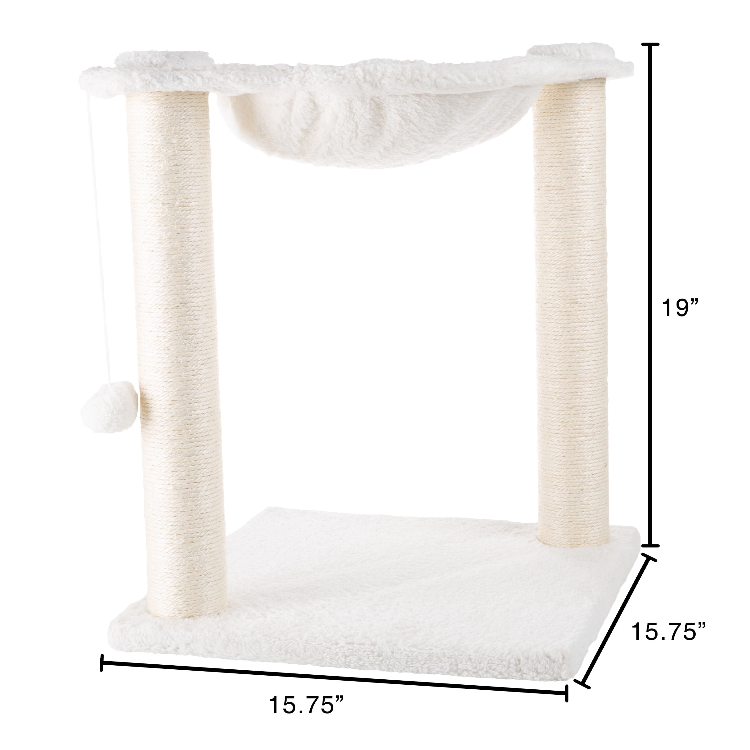 PETMAKER Cat Hammock with Scratching Posts for Indoor Cats (White)