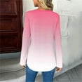 thumbnail image 5 of ShiShine 3/4 Length Sleeve for Women Tops Henley Shirts V Neck Gradient Color Trendy Work Clothes Fashion Outfits, 5 of 7