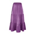 thumbnail image 4 of Ruyang Ladies Wrap Long Dress Women S Summer Boho Elastic Waist Pleated A Line Flowy Swing Tiered Long Beach Skirt With Pockets, 4 of 4