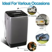 Full Automatic Washing Machine with LED Display, 20 lbs Portable Washing Machine, 10 Washing Programs & 8 Water Levels Selections, Grey