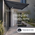 thumbnail image 2 of 12 x 10 ft Italian Series Full Cassette Motorized Patio Awning with App + Remote – Nero & Grigio (Black and Gray Stripe), 2 of 13