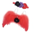 thumbnail image 1 of Hermosa diadema para recién nacido, accesorio para fotografía, plumas, conjunto de disfraz de bautizo para bebé, accesorios para el cabello para beb rojo Colcomx Decoraciones de diadema para niños, 1 of 5