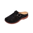 thumbnail image 2 of Purcolt Clogs for Women Comfortable Casual Hollow-out PU Leather Closed Round Toe Arch Support Slip On Flat Shoes Lightweight Memory Foam House Shoes with Buckle, 2 of 9