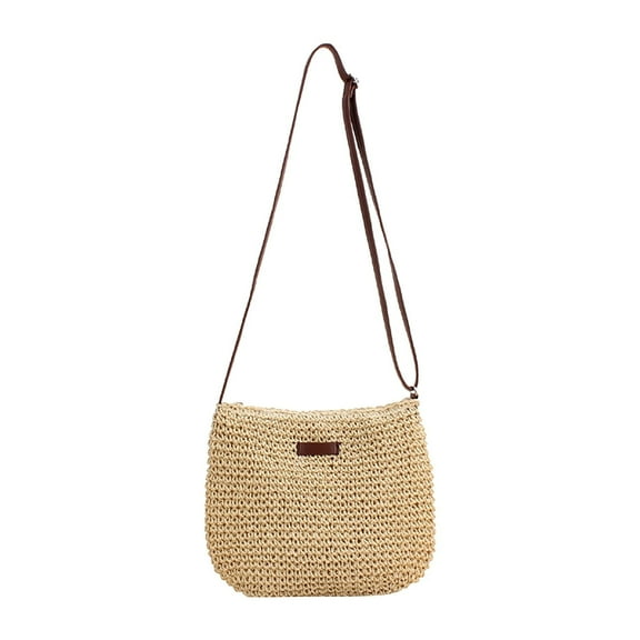 JAHH Unisex Adult Summer Crossbody Bag Beach Woven Shoulder Handbag Purse Women Men Handwoven Bags Natural Chic Large Summer Beach Tote Woven Handle Shoulder Bag
