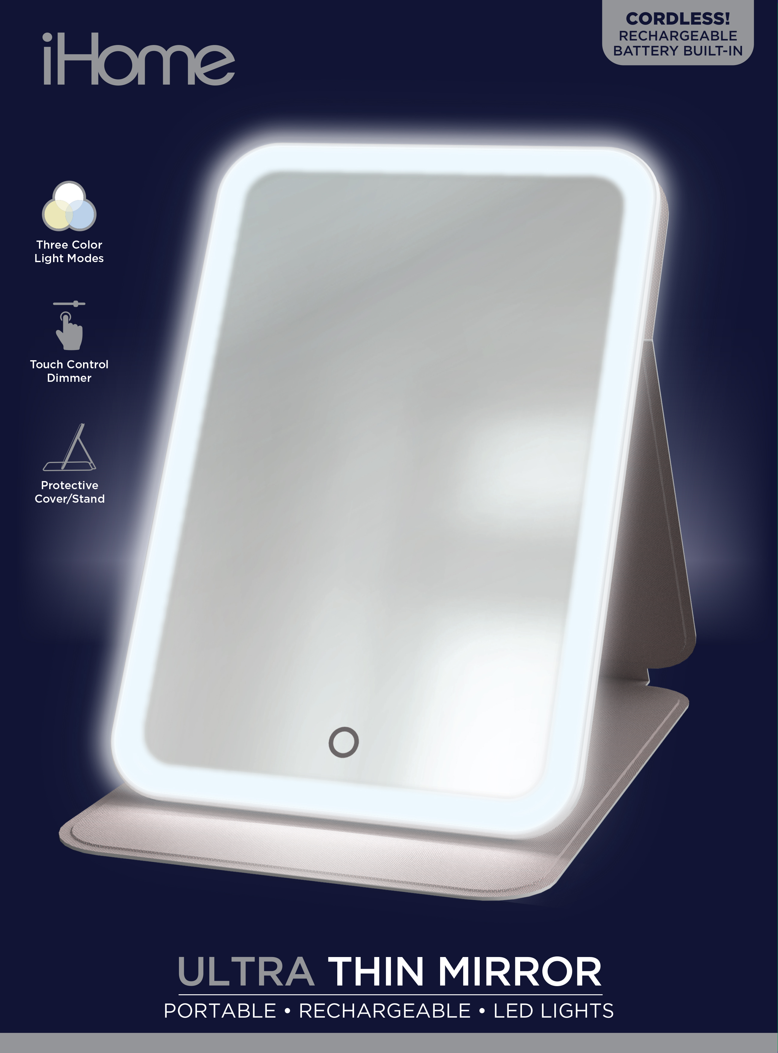 iHome Travel Mirror with Light, Rechargeable photo 5