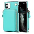 thumbnail image 1 of Funda tipo cartera para iPhone 11 con tarjetero y correa para el hombro para mujer, 1 of 5