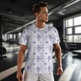 thumbnail image 3 of Wukai Stripes and Sprigs of Lavender Print Men's Short-Sleeved Mesh T-Shirt,Quick-Dry Short Sleeve Workout T-Shirt-5X-Large, 3 of 8