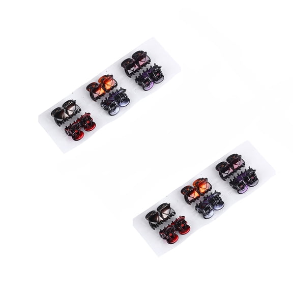 CXHEGBEJ 12Pcs Mini Hair Claw Clips, 6Colors Bow-knot Grasping Clip Small Hair Clips for Women, Fine Hair Plastic Multifunction Clamp Clips Hair Accessories Gifts for Everyday Party Multicolor