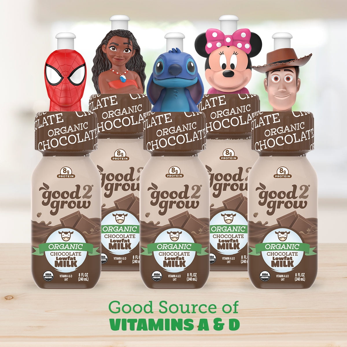good2grow 8oz Organic Chocolate Milk (Character Tops Vary)