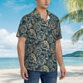 thumbnail image 3 of Fuzoiu Indian Paisley 2 Print Hawaiian Shirt for Men, Summer Beach Casual Short Sleeve Button Down Shirts, Men’s Beach Summer Shirts with Pocket,Small, 3 of 7
