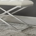 thumbnail image 3 of Imperial Tufted Double Bench With Silver X Base (Beige), 3 of 3