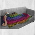 thumbnail image 5 of Art Abstract Soft Flannel Fleece Throw Blanket, Modern Rope Look Spiral Vortex in Rainbow Colors Colorful Design Print, Cozy Plush for Indoor and Outdoor Use, 50" x 70", Multicolor, by Ambesonne, 5 of 5