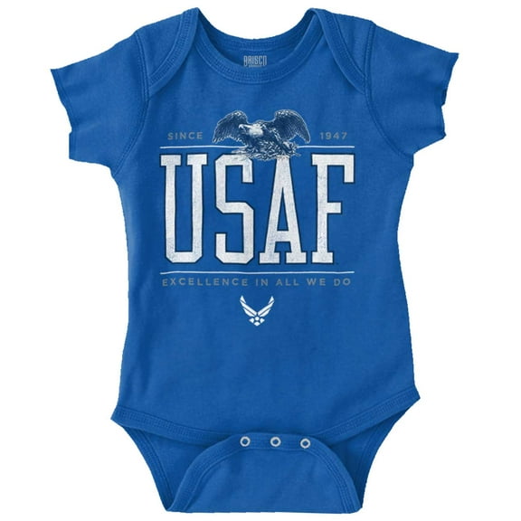 US Air Force Excellence Bald Eagle Romper Boys or Girls Infant Baby Brisco Brands 18M