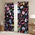 thumbnail image 2 of Manfei Cartoon Girls Music Blackout Curtains,Musical Instruments Guitar Curtains Pack of 2 (38x45 Each),3D Heart Diamond Print Window Curtains For Kids Girl,Breathable Home Decor, 2 of 6