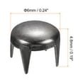 thumbnail image 2 of 100Pack 6mm Black Round Dome Studs Metal Claw Beads Nailhead for Leather Craft Clothes Belt Bag Shoes, 2 of 7