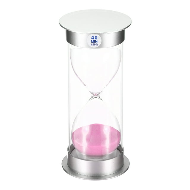 Unique Bargains Minuterie de Sable 40 Minutes, Horloge Sable, Compte à Rebours Verre de Sable, Sables Roses