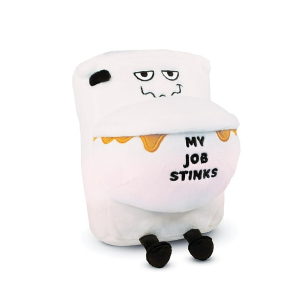 Punchkin Toilet Plushie - Mi trabajo apesta tonto regalo de felpa de inodoro para compañeros de trabajo Juguete de peluche atrevido para regalar