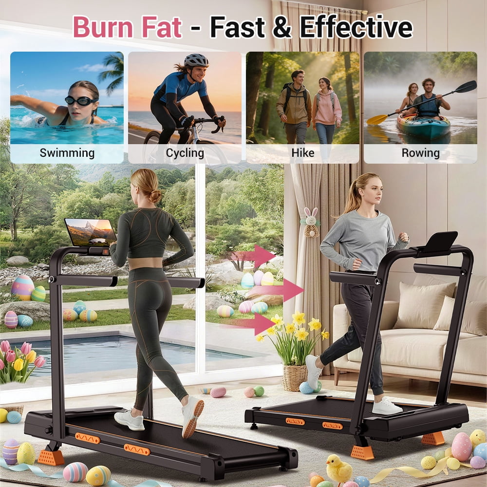 SONITU Powerful 2.5HP Walking Pad with 15% Incline, 6.3MPH Treadmill for Home, Compact Design with LED Display, Supports 300Lbs