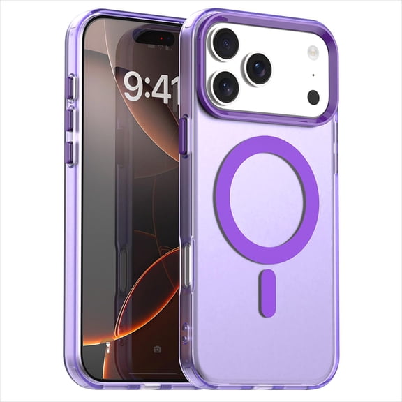 Allytechgroup Slim Case for iPhone 17, Hybrid Shockproof Matte Back Translucent Design Compatible with MagSafe Rugged Heavy Duty Durable Cover Case for iPhone 17, Purple