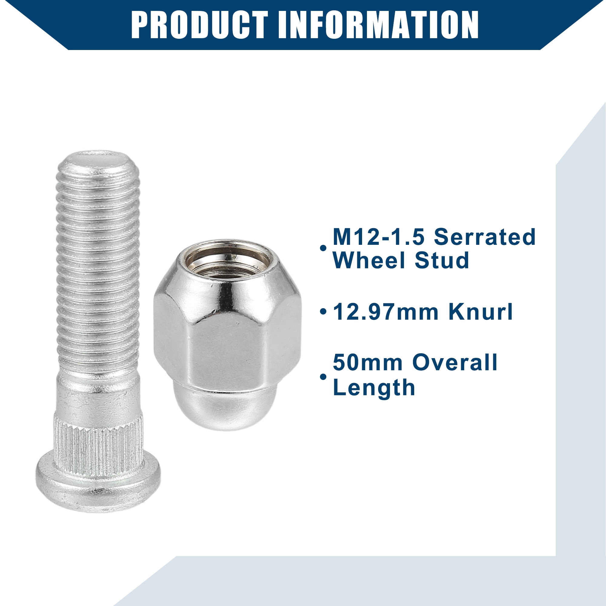 Unique Bargains M12-1.5 Wheel Stud Bolt for Hyundai Elantra Santa Fe for Kia Forte Rio