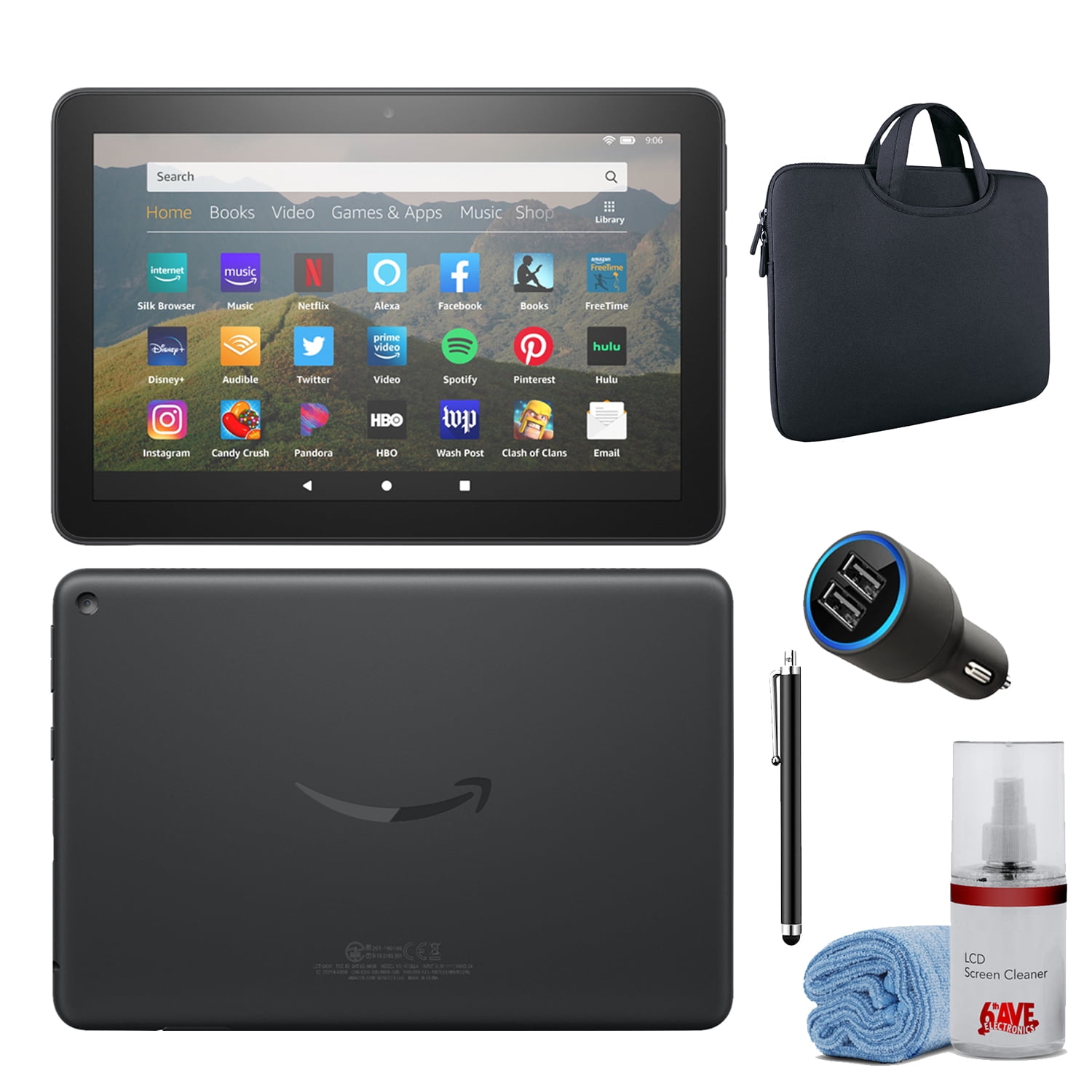 Amazon Fire HD 8 10th Generation Tablet (8-inch, 32GB) - Twilight Blue  Bundle + USB Car Adapter + Screen Cleaner + Stylus Pen + Carrying Sleeve