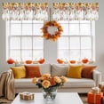 thumbnail image 4 of Autumn Orange Valances for Windows, 54 x 18in, Green Eucalyptus Leaves Sunflower Thanksgiving Rod Pocket Kitchen Valance Curtain Light Filtering Window Treatments for Living Room Bedroom, 1 Panel, 4 of 7