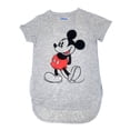 thumbnail image 6 of Womens Classic Mickey Mouse Hi-Low Hem T-Shirt Heather Gray Junior Sizes, 6 of 6