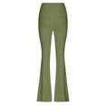 thumbnail image 3 of yoeyez Plus Size Leggings for Women Tummy Control High Waist Yoga Pant Soft Stretch Quick Drying Tight With Pockets, Army Green 2L, 3 of 5