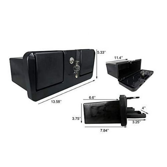Pactrade Marine ABS Locking Plastic Glove Box with Two Drink Holders