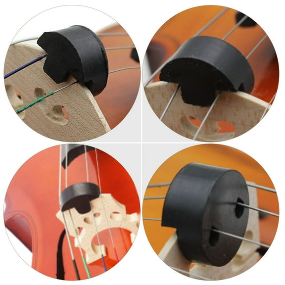 GAXIRE Set of 2 Professional Black Rubber Round Cello Mutes, Noise Reducers for Practice and Performance