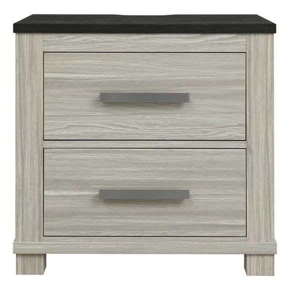 Table de Nuit Ashley Brun en Bois Massif et d'Ingénierie avec USB et Haut-Parleur