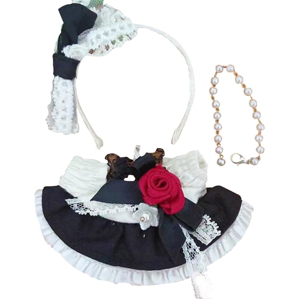 Vestido de sirvienta para muñecas de peluche perfecl 15 cm 17 cm