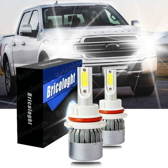 9007 LED Headlight Bulbs 60000K White for Ford F150 1997-2003 F250 1997-2004 2PCS