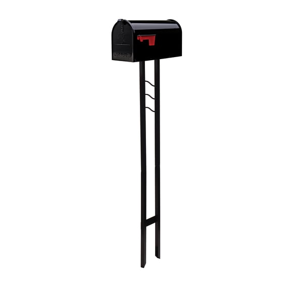 Architectural Mailboxes Mailbox-to-Go with Post Kit, Large, Galvanized Steel, Black, Model #MC11KITBAM