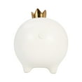 thumbnail image 4 of Ceramic Pig Figurine - Contemporary White and Gold 6" Pig with Crown Decorative Statue - Pig Table Accent Decor For Home or Office, 4 of 8