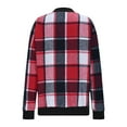 thumbnail image 4 of Women's Long Sleeve Round Neck Zipper Lightweight Fashion Plaid Jacket, 4 of 7