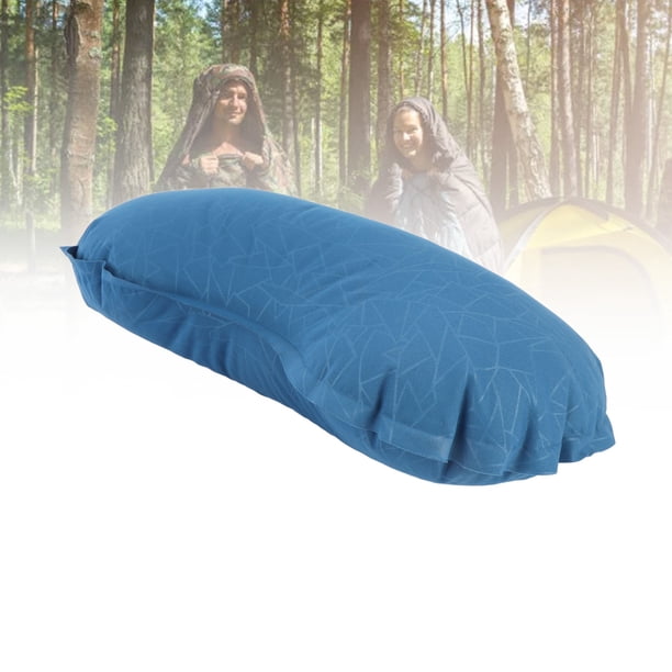 Cómoda Almohada De Viaje Inflable Ergonómica, Soporte Para Cuello Y Lumbar, Almohada Portátil Para Acampar Para Siesta, Camping, Senderismo Con Relleno De Esponja Resistente,