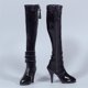 thumbnail image 1 of Bewildely Botas largas de tacón alto con cremallera para mujer, zapatos para de acción de 12 pulgadas, color negro, escala 1/6 Muñecas y casas de muñecas, 1 of 1