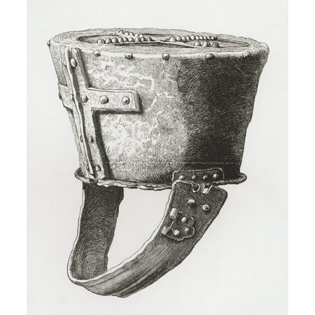 Helmet From Castle Pomeroy England Dating From C12Th Century From The British Army Its Origins Progress And Equipment Published 1868 Stretched Canvas - Ken Welsh  Design Pics (12 x