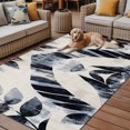 thumbnail image 2 of Fsddascl Navy Blue Palm Leaves Outdoor Rug for Patio/Deck/Porch, Non-Slip Large Area Rug 5 x 8 Ft, Retro Tropical Botanical Indoor Outdoor Rugs Washable Area Rugs, Reversible Camping Rug Carpet, 2 of 5