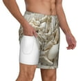 thumbnail image 2 of Kdxio Starfish And Sea Shells Print Men'S Swim Trunks With Compression Liner 7 Inch Inseam Quick Dry Swim Shorts, 2 of 7