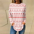 thumbnail image 2 of Women's Long Sleeve Christmas Snowflake Print Tunic Top Casual Holiday Festive Pullover Blouse with Pockets, 2 of 5