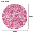 thumbnail image 6 of Pink Paisley and Floral Pattern Round Tablecloth 60"x60",Wrinkle Wipeable Table Cloth for Kitchen Dining Room Picnic Patio Party, 6 of 6