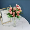 thumbnail image 6 of 18-Head Artificial Flowers Bouquet - 6 Stems Plastic Floral Arrangement for Home Decor | Pink, Yellow, White, Orange, Red | 14.17" Tall | Fade & Water Resistant, 6 of 6